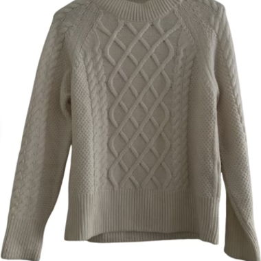 Pull blanc en laine Massimo Dutti