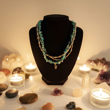 Collana handmade con perle turchesi