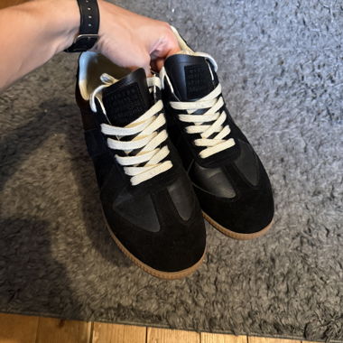 Black Leather Sneakers