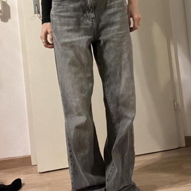Jean gris coupe large