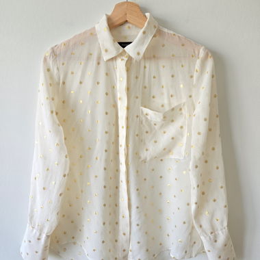 AUTOGRAPH BLUSA DI SETA, CREMA, XS, OTTIME CONDIZIONI