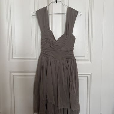 Taupe ruffle dress Italian brand twin set