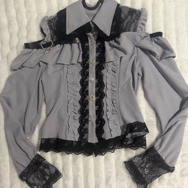 cute blue/purple blouse kawaii and coquette