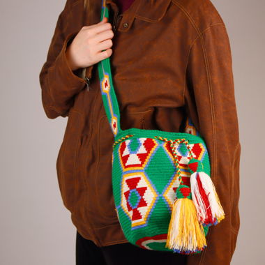 Wayuu "Cairo" Schultertasche aus Kolumbien