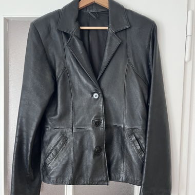 Black Vintage Leather Blazer