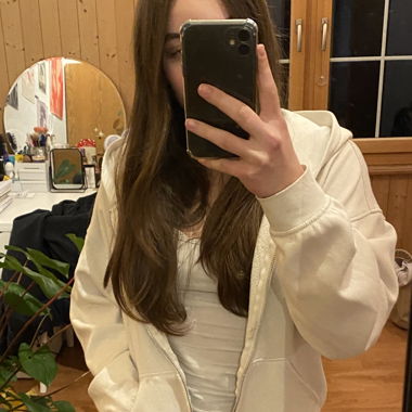 weisser Zipper/Hoodie/Pullover