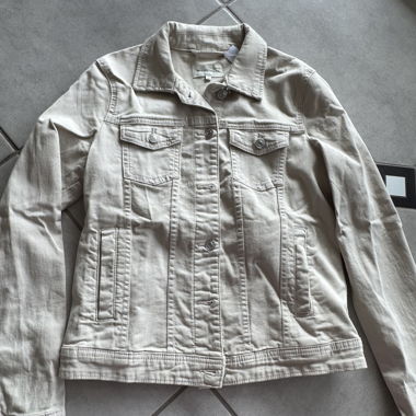 Giacca di jeans beige