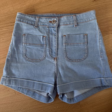 Light wash denim shorts