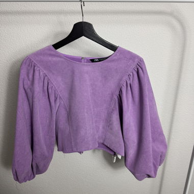 Top en velours côtelé lilas Zara