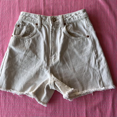 Light Beige Denim Shorts