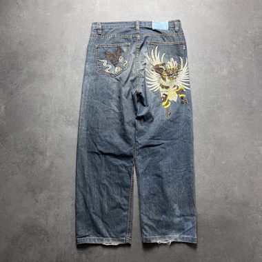 Vintage Y2K Dragon Backprint Jeans W33