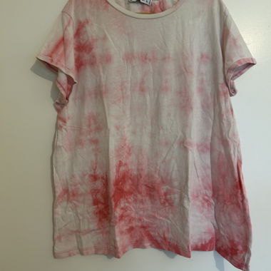 T‑shirt tie and dye rosa e bianco