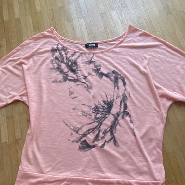 Top floreale rosa con strass, Yendi, taglia M/L