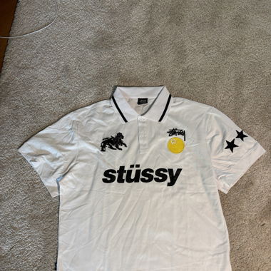 Stussy Football Polo Shirt White