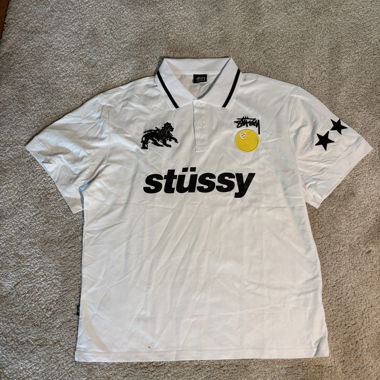 Stussy Football Polo Shirt White