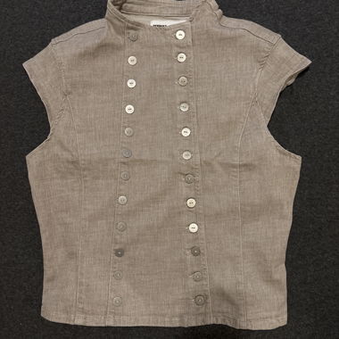 Beige button vest