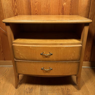 Table de chevet en bois à 2 tiroirs
