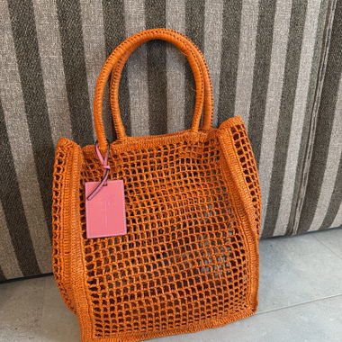 Orange Netz-Shopper