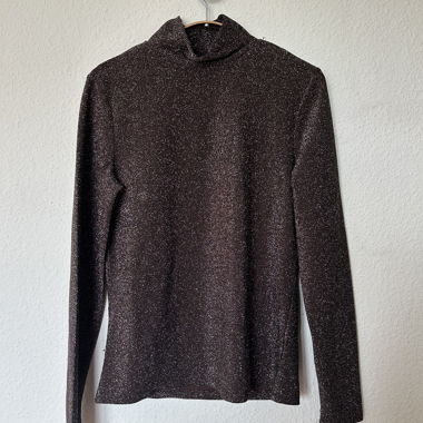 VILA brown glitter rollneck top