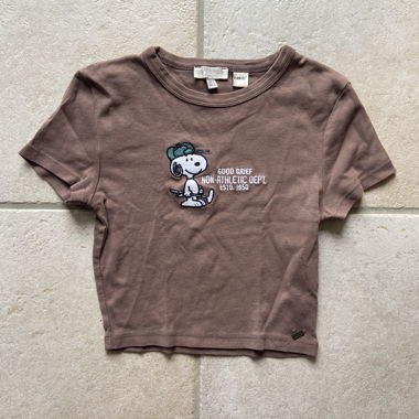 Crop top Peanuts Snoopy marron