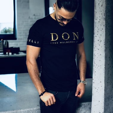 Black T-shirt / Gold Print