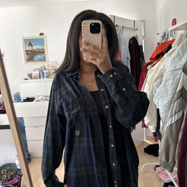 Veste chemise en flanelle à carreaux