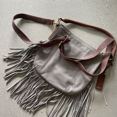Fossil Fringe Leather Handbag