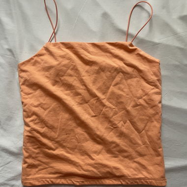 Orange spaghetti-strap top