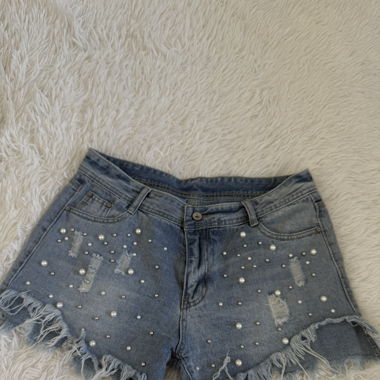 Shorts di Jeans con Perle