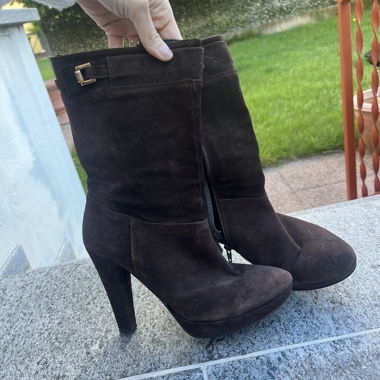 Bottes hautes marron à talon