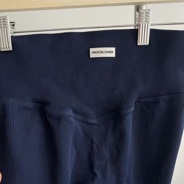 Leggings vita alta a coste Mooslover navy