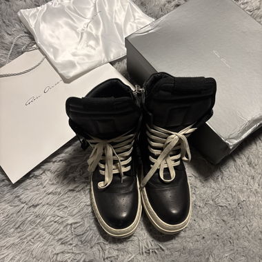 Rare Geobaskets Rick Owens completamente nere taglia 44