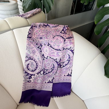 Paisley Schal lila Seide