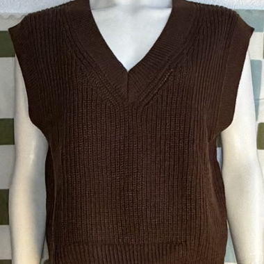 Dunkelbrauner Strickpullunder