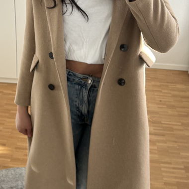 MNG Beige Wool Coat
