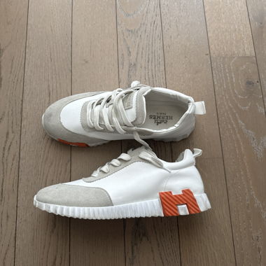 Baskets Hermes blanc/orange gr.43