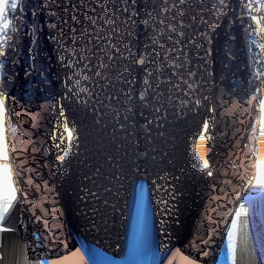 Vintage jacket with sequins and lace