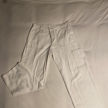 Pantalon blanc/ crème  avec couture brune 