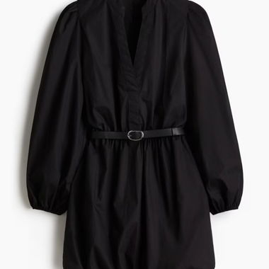 Robe noire ceinturée ample H&M
