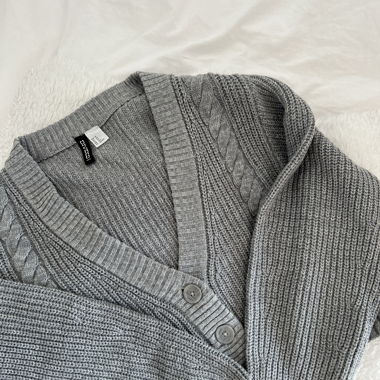 Grey Knit Cardigan