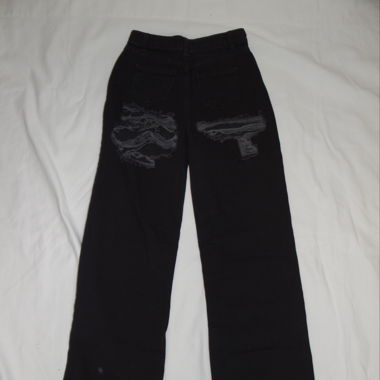 PrettyLitteThing Distressed Jeans Black