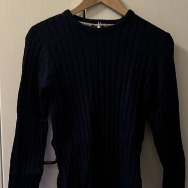 Norway 1963 Damen Strickpullover Blau – Grösse L 