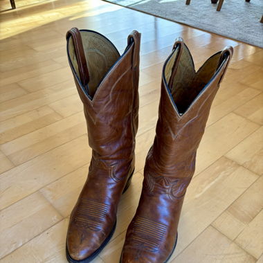 Tony Lama Brown Leather Cowboy Boots 11B