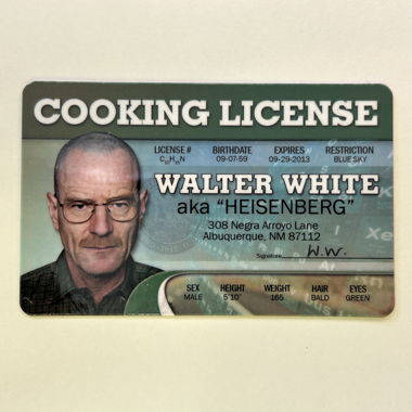 WALTER WHITE "COOKING LICENSE" - BREAKING BAD