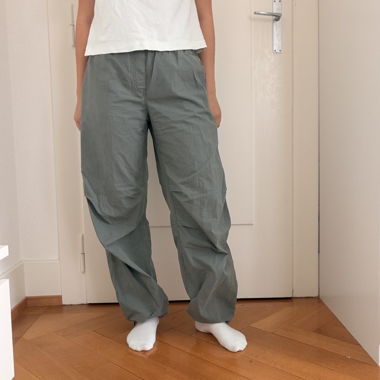 Pantalon travail ample gris cargo