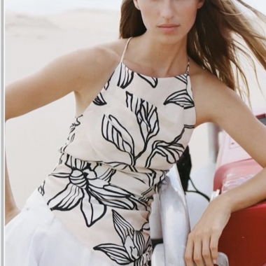 Haut sans manches floral