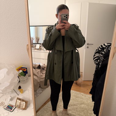 Faux-leather jacket khaki