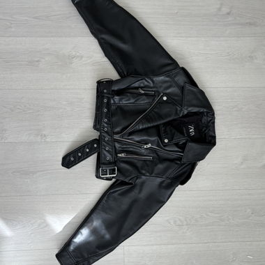 Veste motard en faux cuir Zara