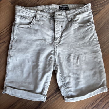 Short en jean beige Gr. 30/32