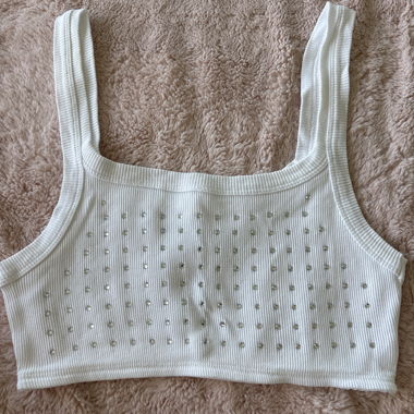 Crop top court Tezenis blanc en strass - taille M